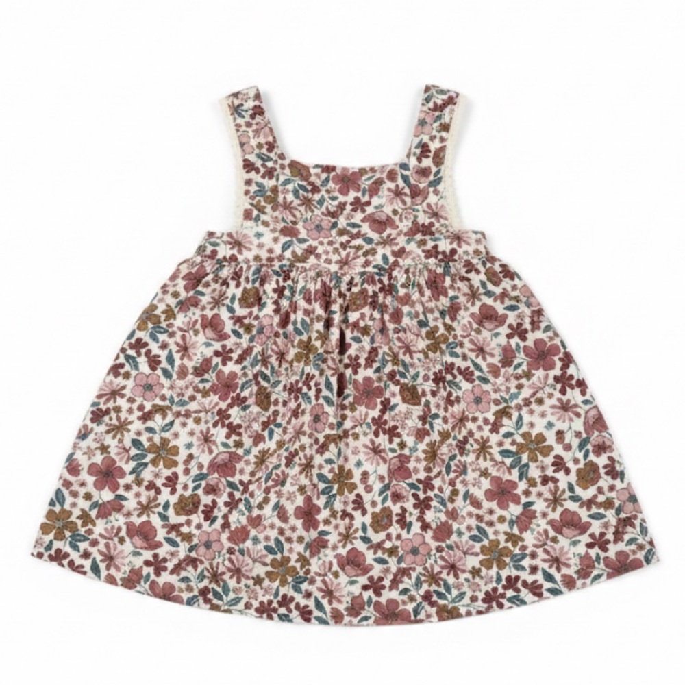 Floral Sleeveless Dress with Long Sleeve Onesie and Shoes